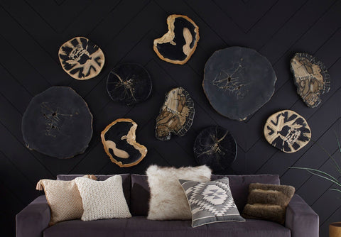 Organic Modern Handcrafted Circle Wall Tile for Living Room