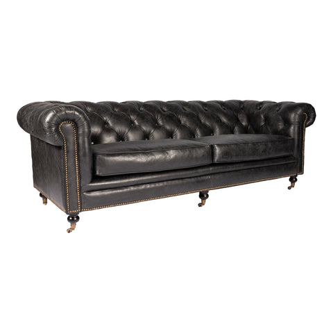 Artful Traditionalist Chesterfield Sofa with Rolled Arms and Tufting