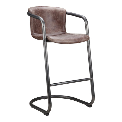 Freeman Industrial Creative Curved Padded Seat Bar Stool