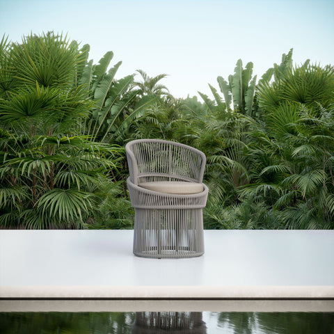 Outdoor Living and Garden Coastal Barrel Accent Chair