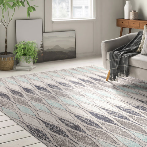 Contemporary Geometric Area Rug for High Traffic Spaces - Rectangle