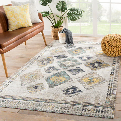 Bohemian Global Eclecticist Area Rug with Geometric Pattern - Rectangle
