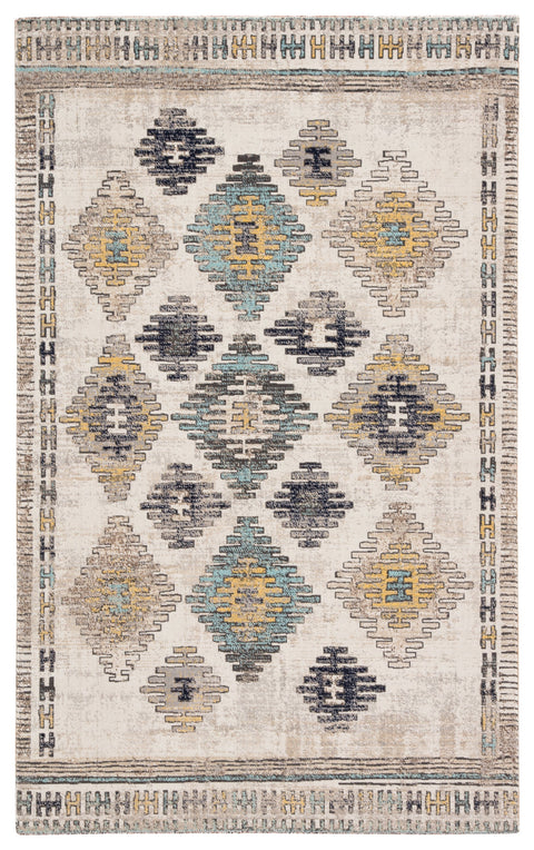 Bohemian Global Eclecticist Area Rug with Geometric Pattern - Rectangle