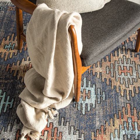 Bohemian Global Eclecticist Area Rug with Geometric Pattern - Rectangle