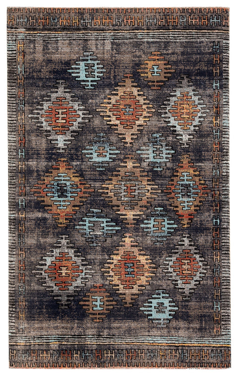 Bohemian Global Eclecticist Area Rug with Geometric Pattern - Rectangle