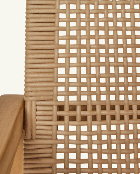 Timeless Minimalist Scandinavian Teak Woven Club Lounge Chair