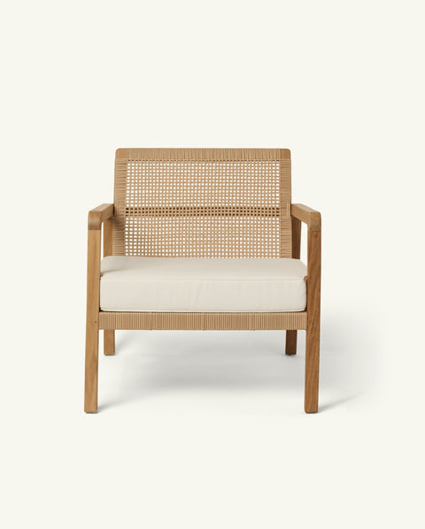 Timeless Minimalist Scandinavian Teak Woven Club Lounge Chair