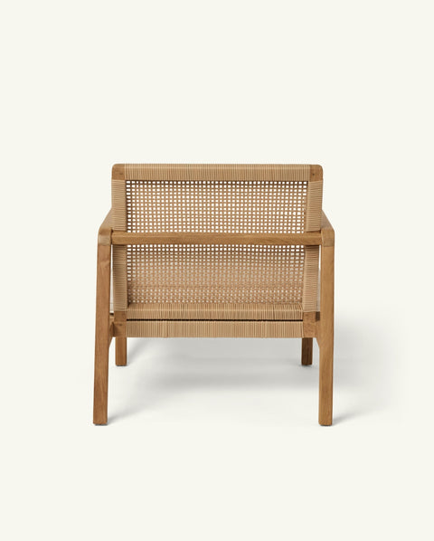 Timeless Minimalist Scandinavian Teak Woven Club Lounge Chair