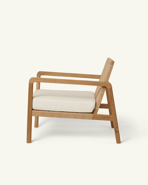Timeless Minimalist Scandinavian Teak Woven Club Lounge Chair