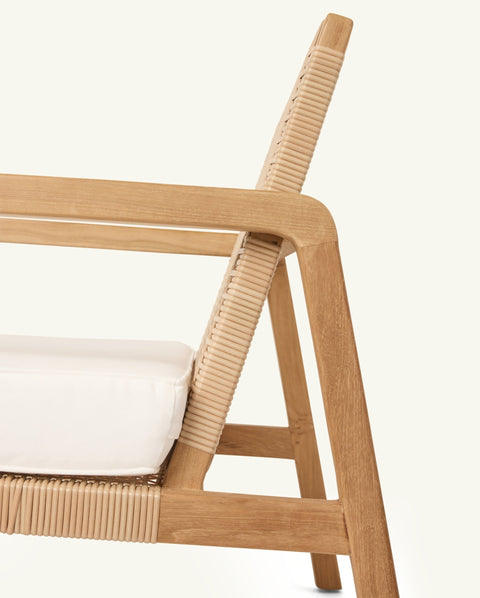 Timeless Minimalist Scandinavian Teak Woven Club Lounge Chair