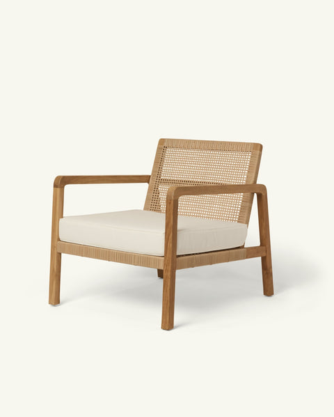 Timeless Minimalist Scandinavian Teak Woven Club Lounge Chair