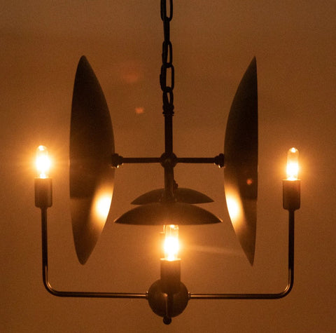 Accent Sputnik Chandelier in Matte Black Ceiling Light