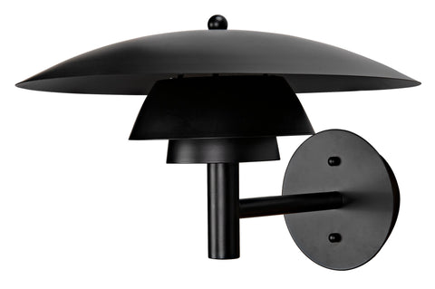 Caprese Accent Minimalist Matte Black Sconce