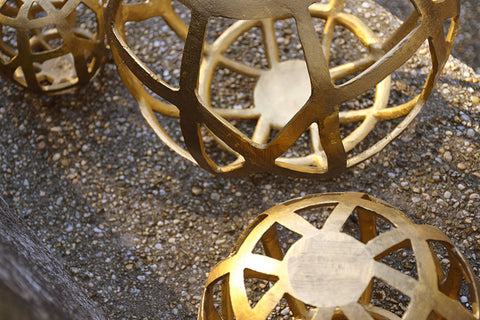 Decorating Essentials Modern Geometric Brass Sphere Decorative Ball