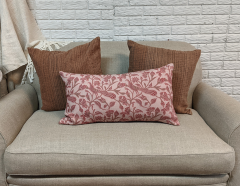 Powered by People Artful Traditionalist Hand Block Print Embroidery Pillow Cover - 15 x 28