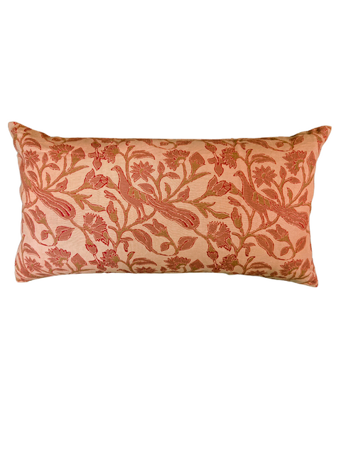 Powered by People Artful Traditionalist Hand Block Print Embroidery Pillow Cover - 15 x 28