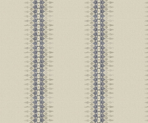 Geometric Linen Fabric with Cord Embroidery - 151cm