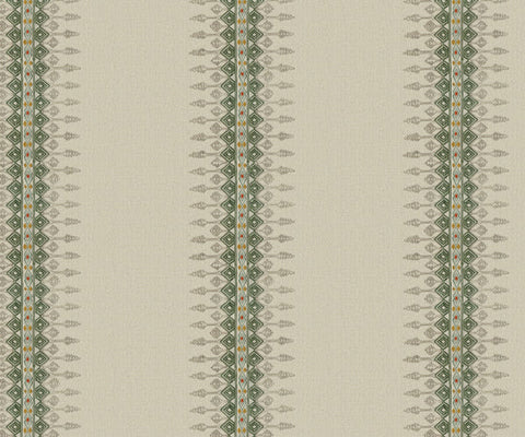 Geometric Linen Fabric with Cord Embroidery - 151cm