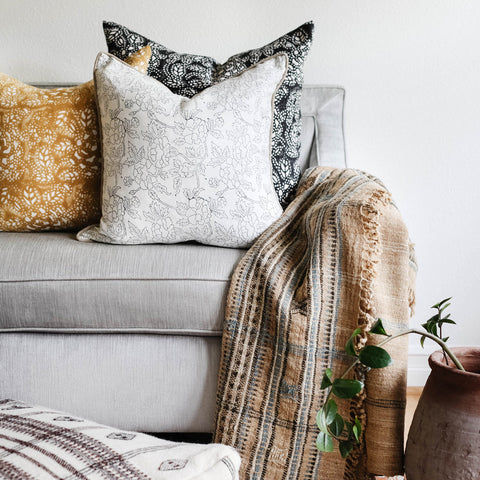 Filling Spaces Artful Traditionalist Embroidered Accent Throw Pillow - 18 x 18 - 20 x 20 - 22 x 22 - 24 x 24 - 26X 26 - 14 x 20 - 14 x 40 - 18 x 40 - 16 x 50