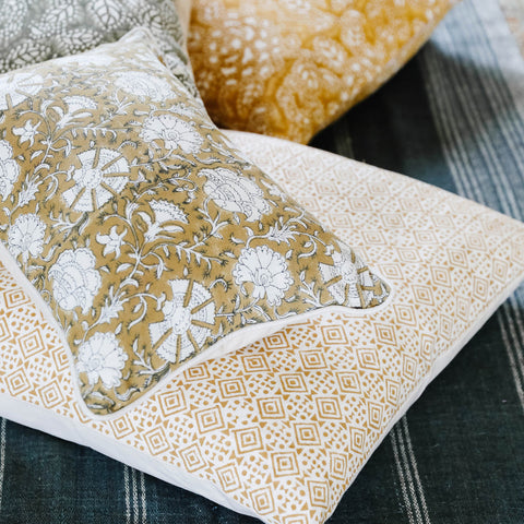 Filling Spaces Artful Traditionalist Bohemian Handcrafted Lumbar Pillow - 18 x 18 - 20 x 20 - 22 x 22 - 24 x 24 - 26X 26 - 14 x 20 - 14 x 40 - 18 x 40 - 16 x 50