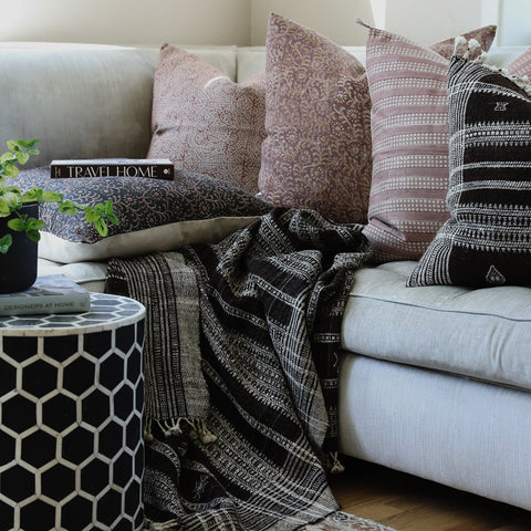 Filling Spaces Artful Traditionalist Bohemian Fringe Accent Throw Pillow - 18 x 18 - 20 x 20 - 22 x 22 - 24 x 24 - 26X 26 - 14 x 20 - 14 x 40 - 18 x 40 - 16 x 50