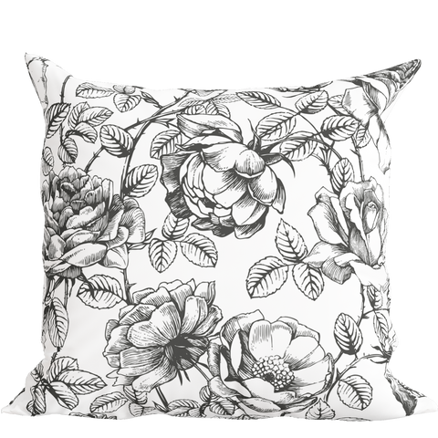 Powered by People Classic Floral Graphic Handcrafted Traditional Accent Pillow - 18 x 18 - 22 x 22