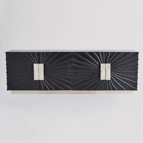 Contemporary Onyx and Wood Media Cabinet Media Storage