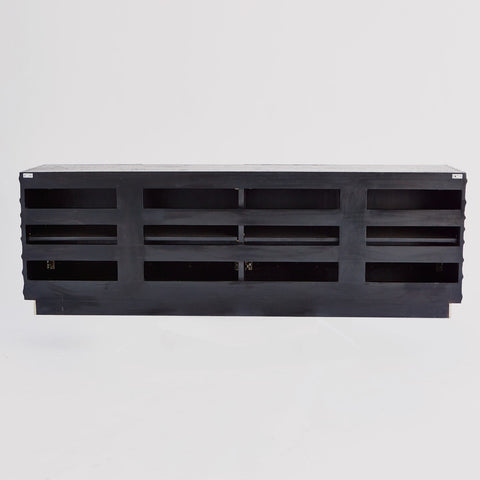 Contemporary Onyx and Wood Media Cabinet Media Storage