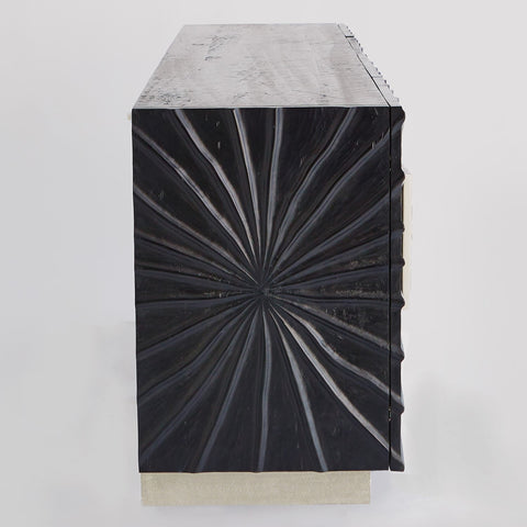 Contemporary Onyx and Wood Media Cabinet Media Storage