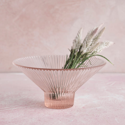 Decorating Essentials Contemporary Ribbed Embossed Decorative Bowl