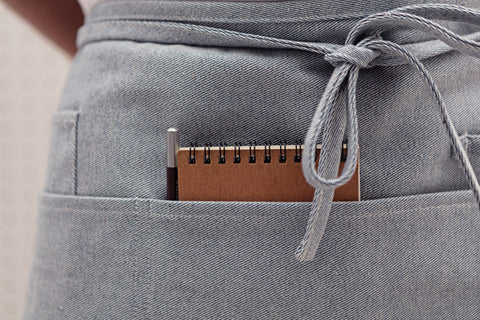 Bistro Solid Stripe Apron with Pockets and Utility Loop