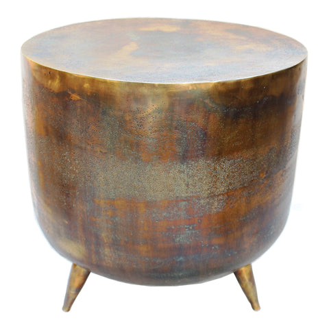 Global Eclecticist Distressed Drum Center Table