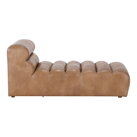 Ramsay Modern Leather Lounger Sofa with Horizontal Tufting