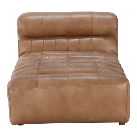 Ramsay Modern Leather Lounger Sofa with Horizontal Tufting