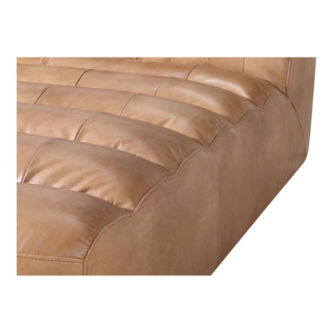 Ramsay Modern Leather Lounger Sofa with Horizontal Tufting