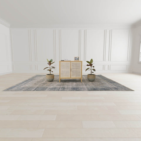 Scandinavian Two-tone Sideboard with Pull Handles Cabinet