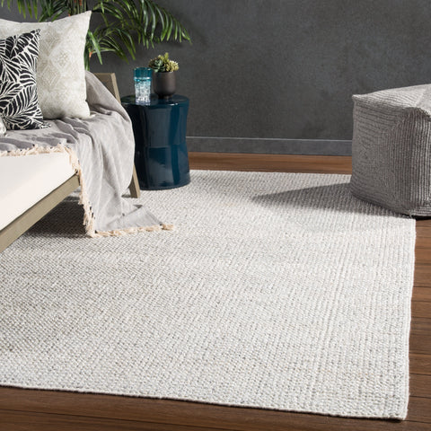 Minimalist Handmade Ivory Area Rug for High Traffic - Rectangle