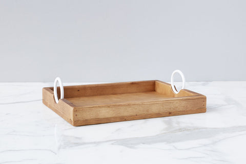 Modern Rustic Lipped Serving Tray with Natural Finish