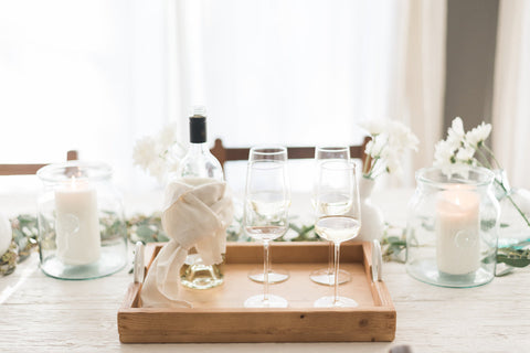 Modern Rustic Lipped Serving Tray with Natural Finish