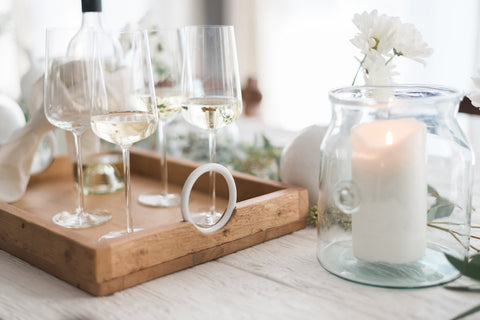 Modern Rustic Lipped Serving Tray with Natural Finish