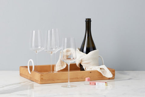 Modern Rustic Lipped Serving Tray with Natural Finish