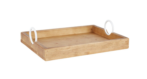 Modern Rustic Lipped Serving Tray with Natural Finish