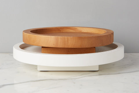 Organic Solid Wood Lazy Susan with Natural Finish