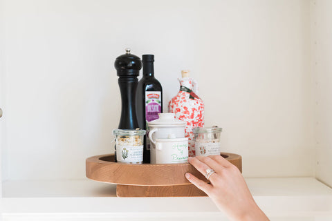 Organic Solid Wood Lazy Susan with Natural Finish