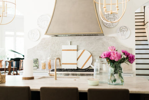 Modern Organic Two-tone Serving Board with Contrast Trim