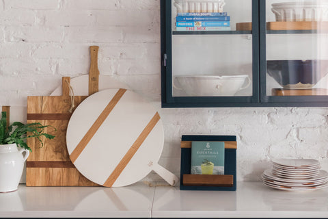 Modern Organic Two-tone Serving Board with Contrast Trim