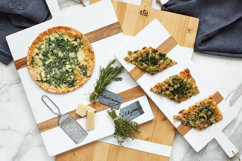 Modern Organic Two-tone Serving Board with Contrast Trim