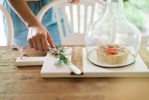 Modern Organic Two-tone Serving Board with Contrast Trim