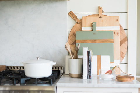 Modern Organic Two-tone Serving Board with Contrast Trim