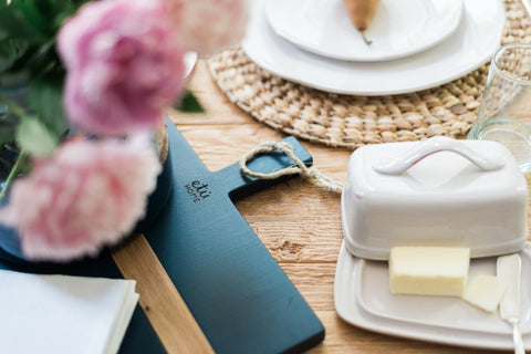 etúHOME Decorated Modern Two-tone Matte Serving Board